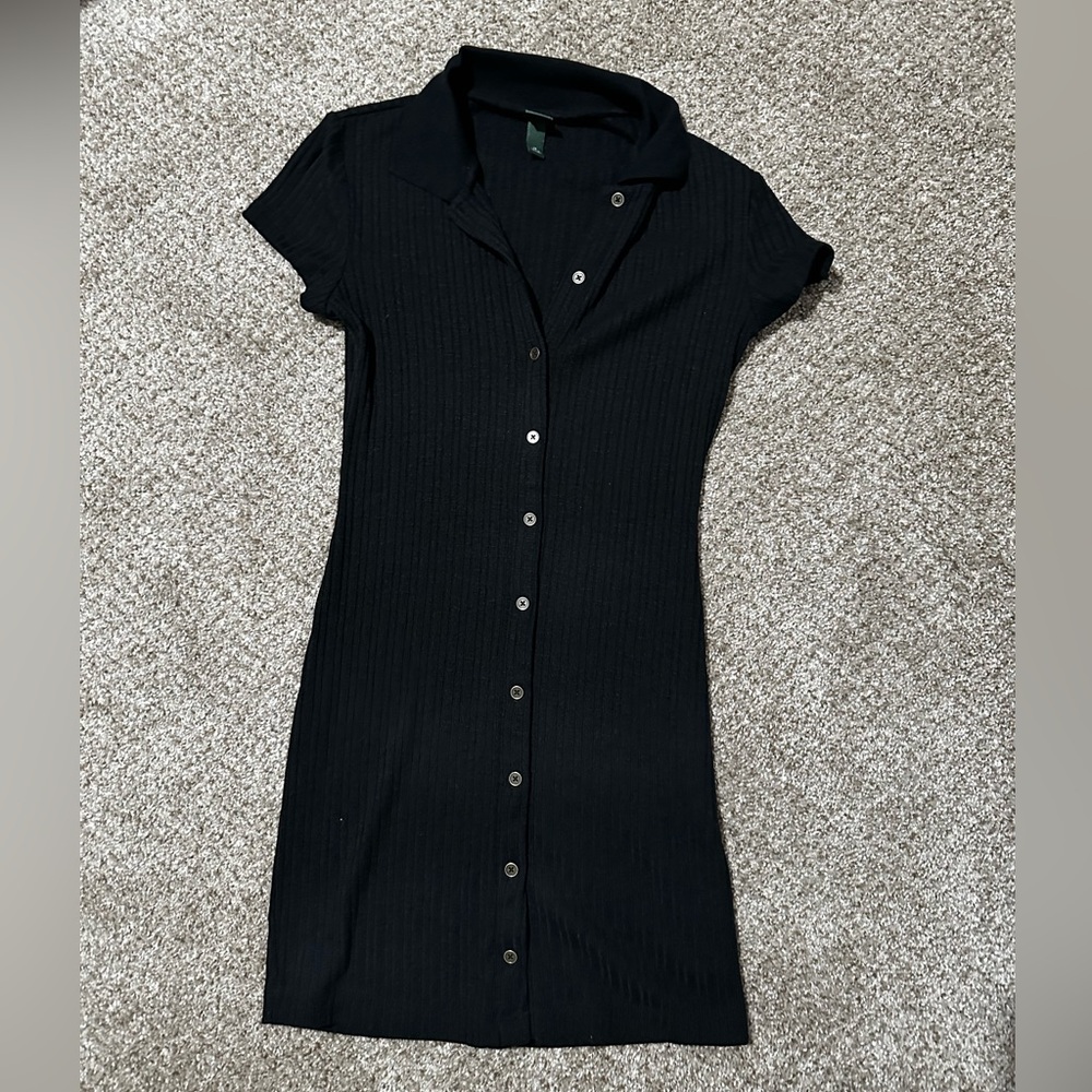 Collared Rib Mini Polo Dresss